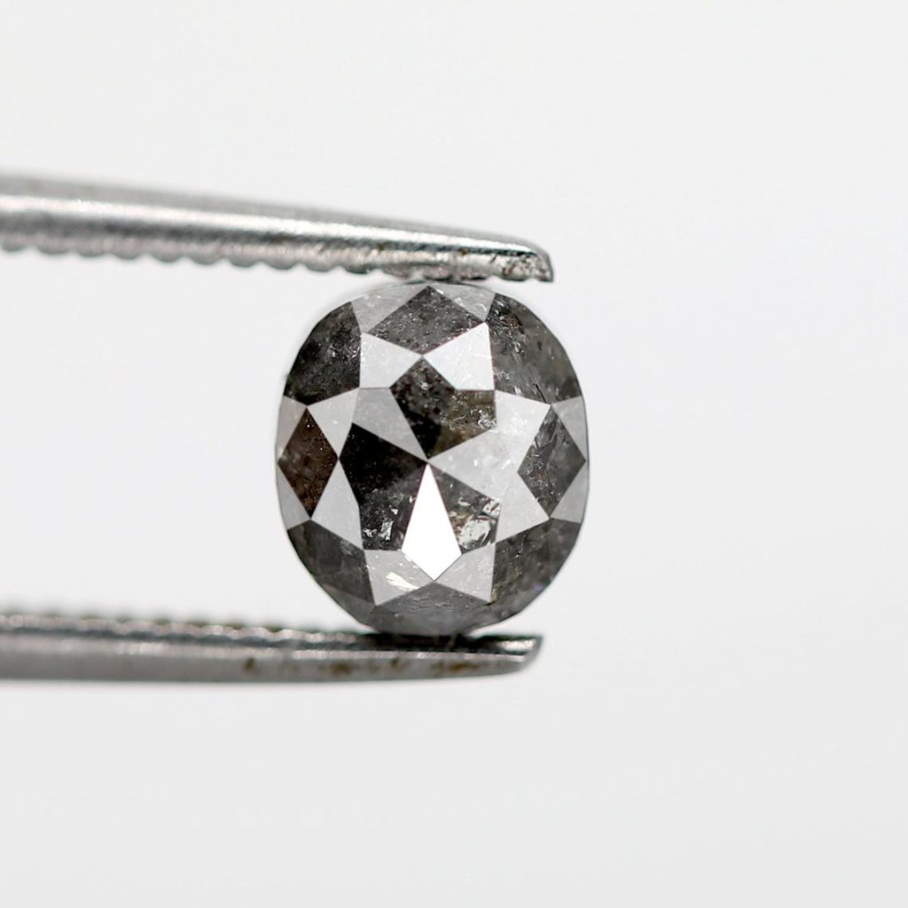 1.23 Ct Natural Salt and Pepper Oval shape Diamond Diamond Lovers