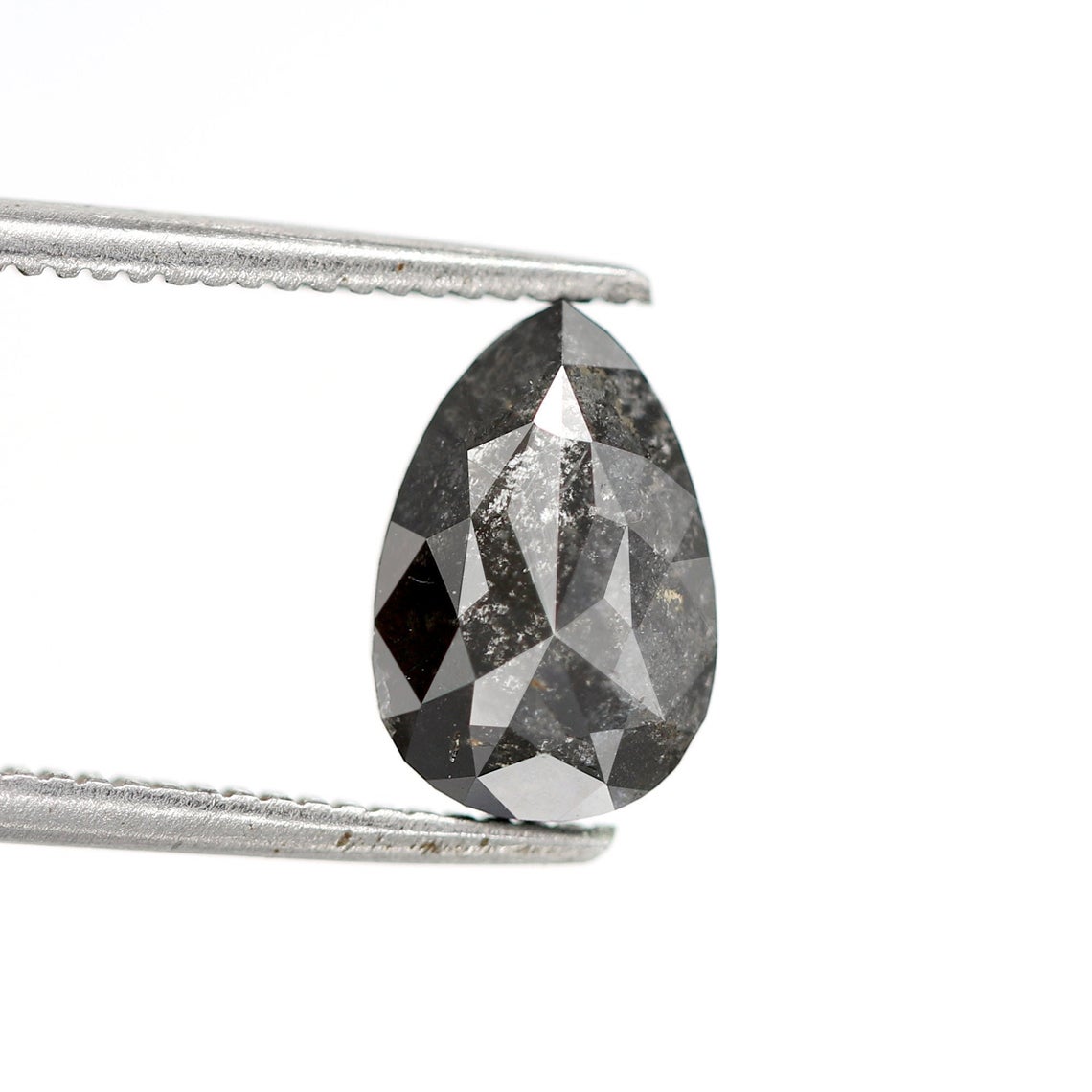 1.42 Ct Natural Salt and Pepper Pear shape Diamond Diamond Lovers