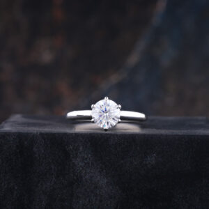 round solitaire engagement ring
